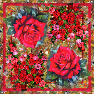 Red Roses - Silk Scarf
