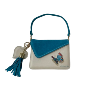 Corner Clutch - White & Sky Blue